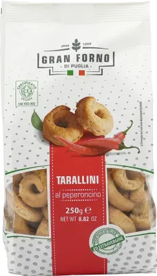 Produktbild von TARALLI AI PEPERONCINI | Taralli mit Peperoni | TERRE DI PUGLIA | 250g | aus Italien | Vorspeisen