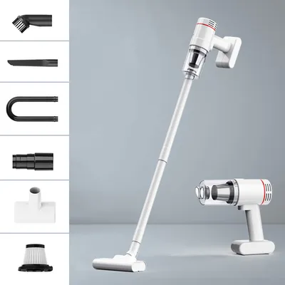 Produktbild von Akku-Stabstaubsauger 16000Pa leichter und leistungsstarker Saughandstaubsauger, geeignet für Hartböden, Teppiche, Tierhaare (weiß bürstenlos)