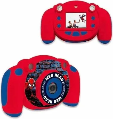 Immagine prodotto di Fotocamera digitale per bambini Spiderman, schermo LCD da 2 pollici, grandangolo da 100 gradi, rosso