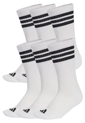Produktbild von adidas Unisex 3 Stripes Essentials Cushioned Crew Socks 6 Pair Pack, white/black