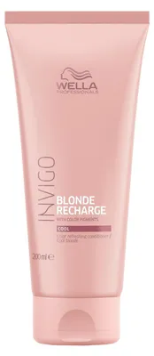 Zdjęcie produktu dla Wella Professionals INVIGO Blonde Recharge Cool Blonde, Kobiety, Profesjonalna odżywka do włosów, Włosy blond, Blond, Przeciwdziałanie żółknięciu, Wygładzający, Zmiękczający, 200 ml