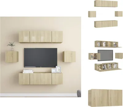 Image de vidaXL Ensemble de 6 meubles TV Chêne Sonoma Matériau dérivé du bois - Meuble TV