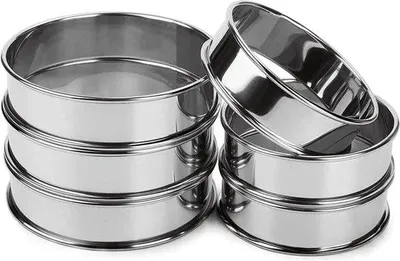 Produktbild von Famanu Crumpet-Ringe 6 Stück Doppelvolumen - Edelstahl Eier-Ringe für Muffins und Omeletten - 8 cm