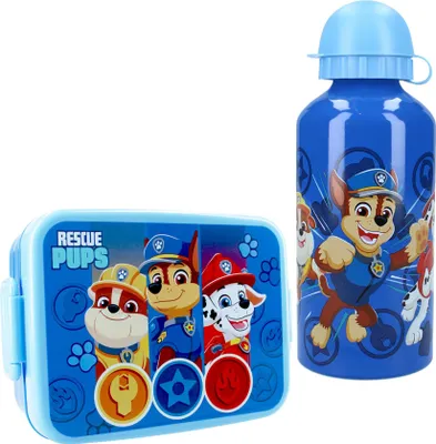 Produktbild von Set Brotzeitdose & Trinkflasche | Geschenkset Paw Patrol (blau)