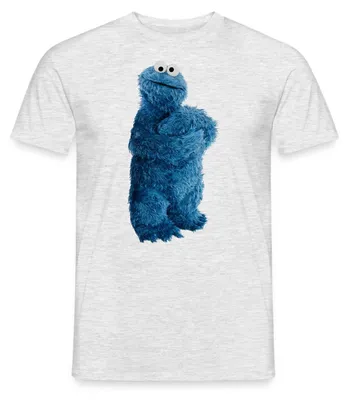 Produktbild von Spreadshirt Sesamstraße Krümelmonster Pose Männer T-Shirt, XXL, Grau meliert