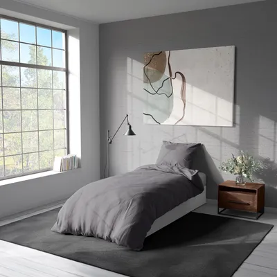 Produktbild von Soma Mikrofaser Bettwäsche 135 x 200 cm Bettbezug 135 cm x 200 cm  Kopfkissenbezug 80 x 80 cm uni grau