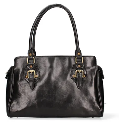 Produktbild von Damenhandtasche, echtes Leder, Vacchetta-Leder, Reißverschluss, Italy