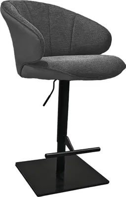 Produktbild von Brezo AS, Hocker, Gestell schwarz matt, eckig, Bezug dunkelgrau