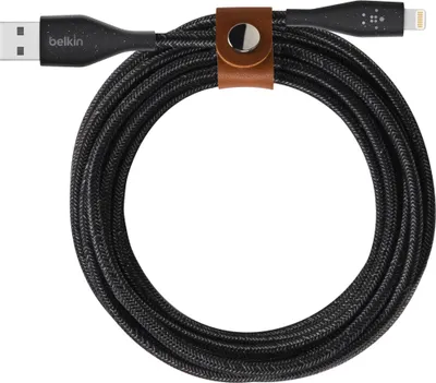 Produktbild von Belkin DuraTek Plus, 3 m, Lightning, USB A, Männlich, Männlich, Schwarz