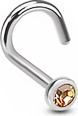 Produktbild von Nasenpiercing Stecker Nasenstecker Stift Nasen Piercing gebogen Zirkonia Kristall