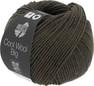 Produktbild von Lana Grossa COOL WOOL Big Mélange 50 g extrafeine Wolle in dezenten Mélange-Tönen 120 m Farbe 1629 - Dunkeloliv meliert