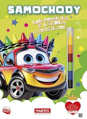 Produktbild von Malbuch „Autos“ mit Aufklebern von Katarzyna Salamon und Buntstift