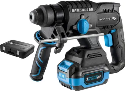 Produktbild von HÖGERT TECHNIK Bürstenloser Akku-Bohrhammer Set 18V, 2,0 J Schlagenergie, Meißelfunktion, 4,0 Ah Akku, 4A Ladegerät, Metallgetriebe, LED, Für Beton & Metall