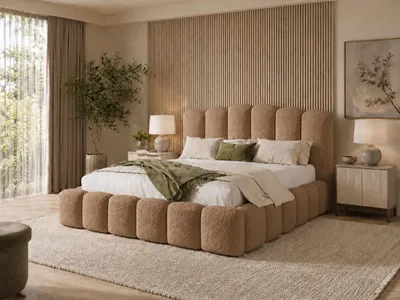 Produktbild von Emlar Polsterbett Velaro MAX 160x200 cm - Bett mit Bettkasten & Lattenrost - Bouclé-Stoff - Doppelbett mit Stauraum Braun (Quelle 25)