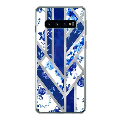 Produktbild von MuchoWow® Handyhülle Schutzhülle Hülle für Samsung Galaxy S10 Delfter Blau - Design - Luxus Silikon Softcase Handy Hülle - Handytasche