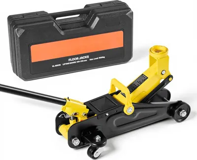 Produktbild von Wagenheber - Rangierwagenheber hydraulisch 1,5 t - Niedriges Profil - Schnellhub mit Einzelkolben - Hubhöhe 13–31 cm - Lenkrollen 360° - Sportwagen & Limousinen - Gelb/Schwarz