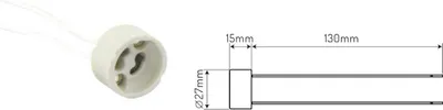 Produktbild von LL-GNIA-GU10-246449: Keramik-Lampenfassung GU10 mit 14cm Kabel SOCKEL