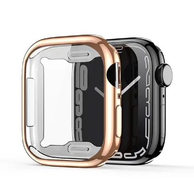 Produktbild von Samo Series Soft TPU kompatibel mit Watch Case Uhrengehäuse Schutzhülle 45mm Rose Gold