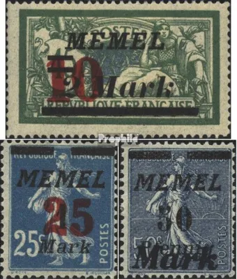 Produktbild von Briefmarken Memelgebiet 1923 Mi 121-123 (kompl.Ausg.) mit Falz Aushilfsausgabe