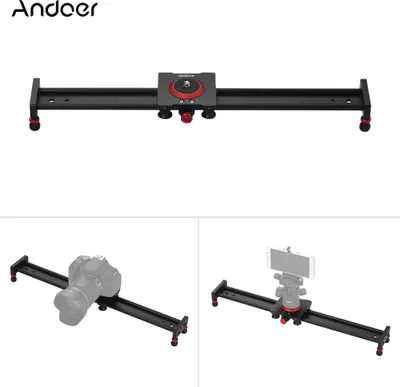 Obrázek produktu pro Andoer 50 cm / 20 palců hliníkové slitiny Camera Track Slider Video Stabilizer Rail pro DSLR fotoaparát Camcorder DV Film Photography, zatížení až 11Lbs