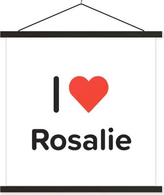 Produktbild von MuchoWow® Textilposter Ich liebe - Rosalie - Mädchen 90x90 cm mit schwarzem Rahmen - Magnetisches