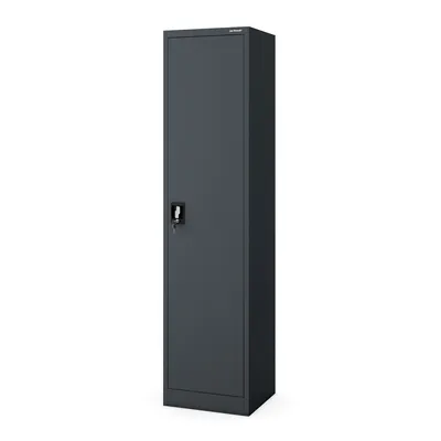 Produktbild von Büroschrank Aktenschrank Metallschrank Lagerschrank 4 Fachböden Flügeltür Pulverbeschichtung Stahlblech 185 cm x 45 cm x 40 cm Farbe: Anthrazit