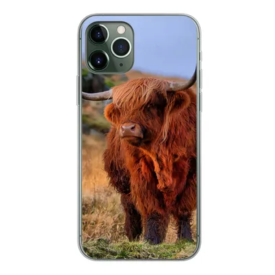 Produktbild von MuchoWow® Handyhülle Schutzhülle Hülle für iPhone 11 Pro Schottische Highlander - Gras - Steine Silikon Softcase Handy Hülle - Handy