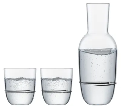 Image de ZWIESEL GLAS handmade 1382 KARAFFE 0,75 + 2 BECHER 42 AURA SCHWARZ 121693