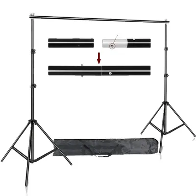 Produktbild von Hintergrundstützsystem, verstellbare Höhe, kompakte Tragetasche, 26Mx3M-g, Kein Sandsack-a