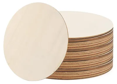 Image de TRANKIELO® - 40 cercles en bois de 20 cm – disques non finis pour travaux manuels, peinture, projets de bricolage