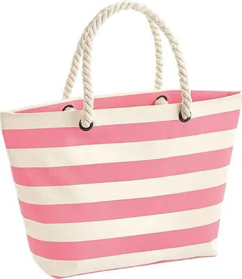 Produktbild von Westford Mill - Tragetasche "Nautical" RW9260 (Einheitsgröße) (Natürlich/Pink)