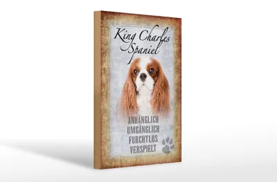 Produktbild von Holzschild Spruch 20x30cm King Charles Spaniel Hund