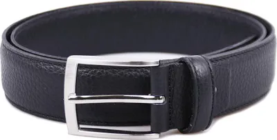 Produktbild von Handgefertigter Rindsleder Gürtel mit narbiger Oberfläche - Schwarz- 35mm Breite - 115cm Länge