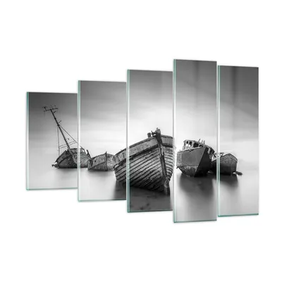 Produktbild von Bilder auf glas - 5 Teile - £ódŸ Wrack Schiff - 150x100cm - Glasbilder - Wandbilder - Bilder - zum Aufhängen bereit - Wanddekoration aus Glas - Glas Bilder - Wandbild auf Glas - GEG150x100-4999