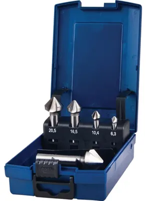 Productafbeelding van PROMAT Kegel-/Afrondingsponsset DIN335C, 90 graden, 6,3/10,4/16,5/20,5/25 mm, HSS