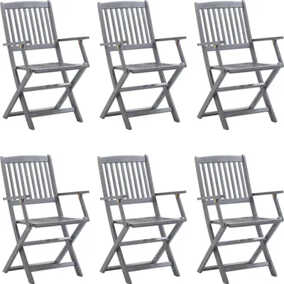 Produktbild von vidaXL Klappbare Gartenstühle 6 Stk. mit Sitzkissen Massivholz Akazie