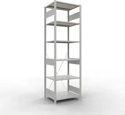 Produktbild von Schulte Fachbodenregal MULTIplus150 Stecksystem | Grundregal | HxBxT 250x75x60cm | 6 Ebenen | Fachlast 150kg | Lichtgrau