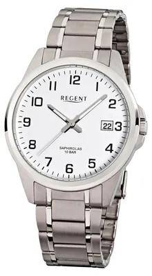 Produktbild von Regent Herrenuhr F925 – Titan, Zifferblatt weiß