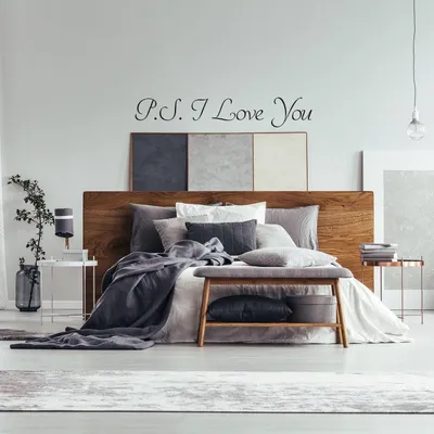 romantischer Liebesspruch „P.S. I Love You“ – Decords Wandtattoo, Produktansicht 1