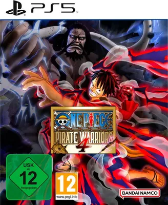 The image is the cover art for the video game One Piece - Pirate Warriors 4 for PlayStation 5.