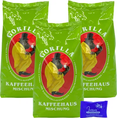 Produktbild von Gorilla Kaffeehaus Mischung 3x 1000g Joerges + Jassas Gebäck