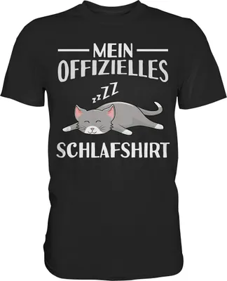 Produktbild von Offizielles Schlafshirt Nachthemd Schlafanzug Pyjama Katze T-Shirt – Black / 4XL