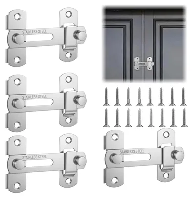 Produktbild von Türschlösser aus Edelstahl, 100 x 70 x 20 mm, Riegel mit 4 Schrauben
