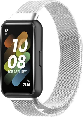 Produktbild von Strap-It Huawei Band 7 Milanese-Armband (Silber)
