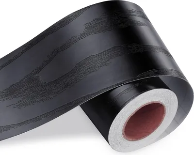 Produktbild von Schwarze selbstklebende Holzleiste - 7,6 cm x 500 cm - wasserdicht