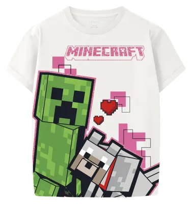 Zdjęcie produktu dla NAME IT, koszulka dla dziewczynek, kolekcja Minecraft, model Nkfjyra, top z krótkim rękawem, kolor: Bfu (prawdopodobnie kod koloru), model: Cloud Dancer, rozmiar: 116