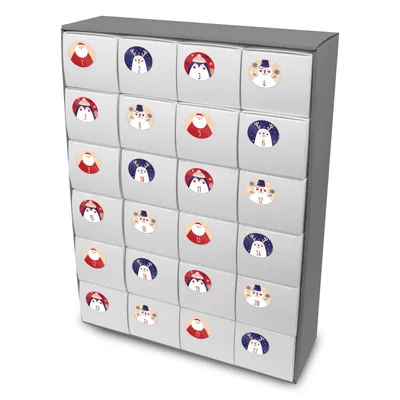 Produktbild von itenga SET Adventskalender zum Füllen Quader XL  + Sticker Z43