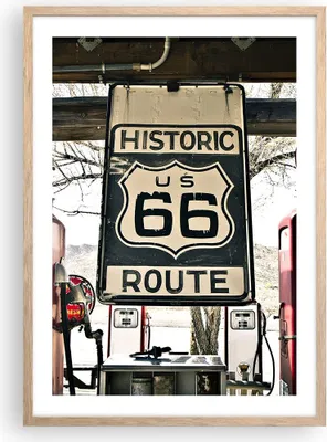 Produktbild von Gerahmtes Poster - Rahmen in heller Eiche - Straße alt 66 USA - 50x70 cm - Wand Bild - Wanddeko - Wandbilder - Wandposter - Bilderrahmen - Bilder - Kunstdruck - Wandbild - P2NPA50x70-3573