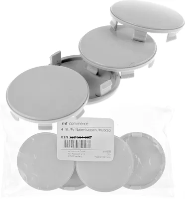 Produktbild von 4x 60mm Nabenkappen Felgen Deckel Radnaben Kappen Grau Gewölbt kompatibel mit Brock RC Design Platin