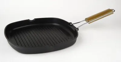 Obrázek produktu pro Litinová grilovací pánev 28 cm s nepřilnavým povrchem, vhodná na indukci